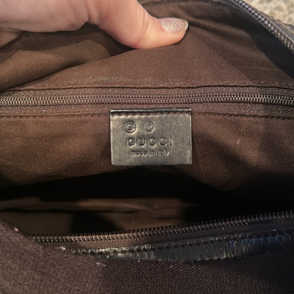 GUCCI GG MONOGRAMED brown canvas shoulder bag. Comes with dust bag - Picture 11 of 12